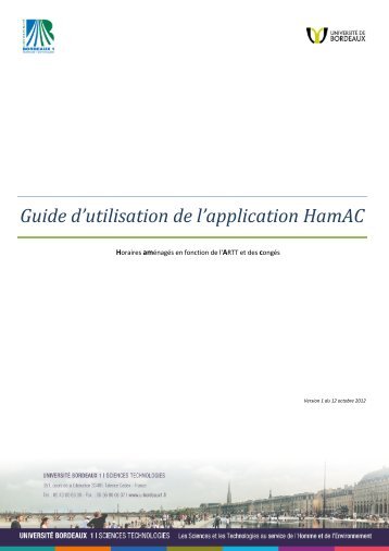 Guide d'utilisation de l'application HamAC