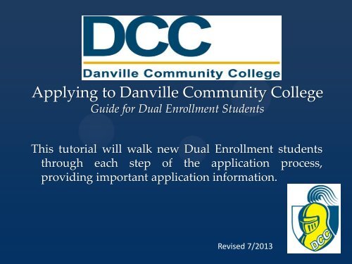 Guide for Dual Enrollment Students - Danville Community College