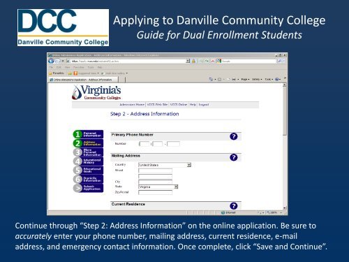 Guide for Dual Enrollment Students - Danville Community College