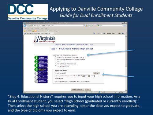 Guide for Dual Enrollment Students - Danville Community College