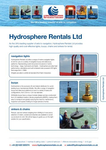 Hydrosphere Rentals Ltd - Hydrosphere UK Ltd.