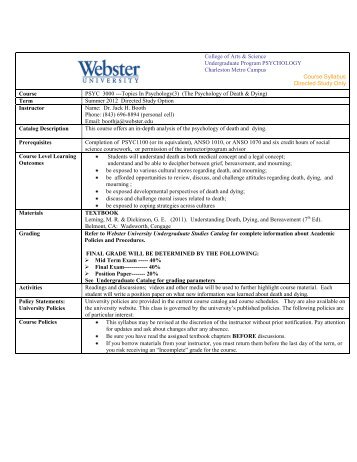 PSYC 3000 - Webster University