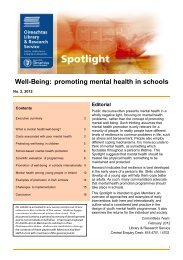 Well-Being: promoting mental health in schools