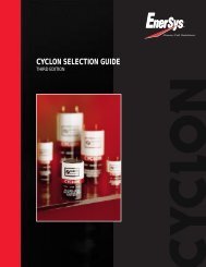 CYCLON SELECTION GUIDE - EnerSys