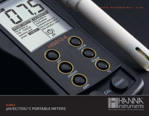 pH/EC/TDS/Â°C PORTABLE METERS - HANNA instruments