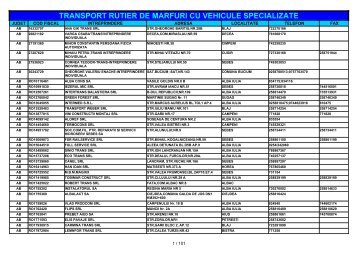 TRANSPORT RUTIER DE MARFURI CU VEHICULE SPECIALIZATE