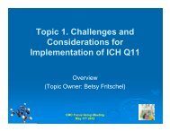 Topic 1. Challenges and Considerations for Implementation of ICH ...