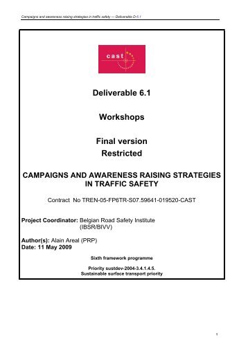 Deliverable D6.1 - CAST - Campaigns and Awareness-raising ...