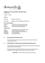 Children and Young People's Scrutiny Panel - Newcastle City Council