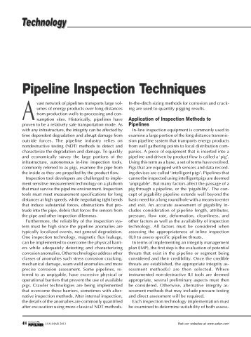Pipeline Inspection Techniques - PetroMin Pipeliner