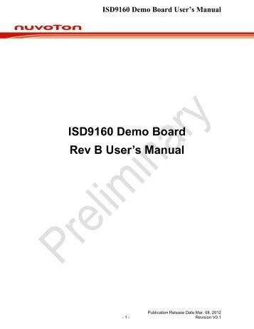 ISD9160 Demo Board Rev B User's Manual - ChipCAD