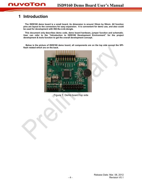 ISD9160 Demo Board Rev B User's Manual - ChipCAD