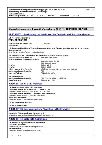 EG-Sicherheitsdatenblatt TCE-Fluid 300 Hochtemp ... - Hofer-plast.at