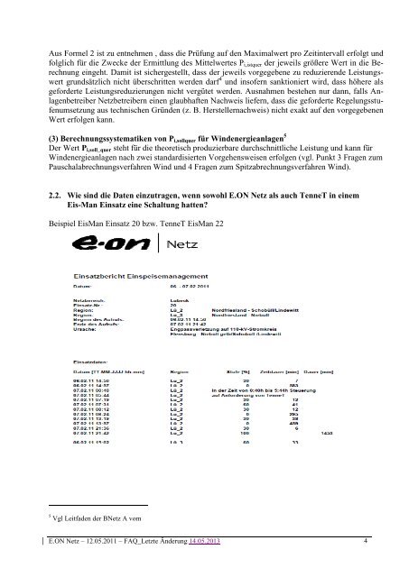 FAQ zum Einspeisemanagement 27.09.2012 ... - E.ON Netz GmbH