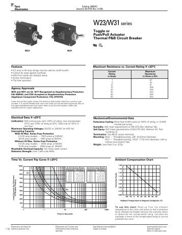 W23 and W31 Series Circuit Breaker Catalog Pages - P&B - Tyco ...