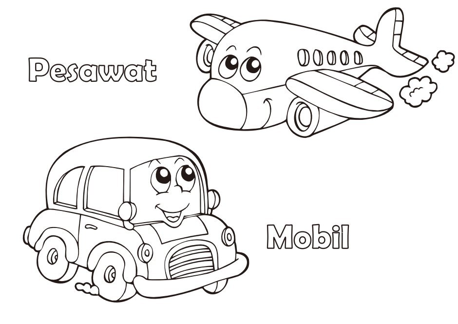 Gambar Mewarnai Mobil Cars - Belajar Menggambar