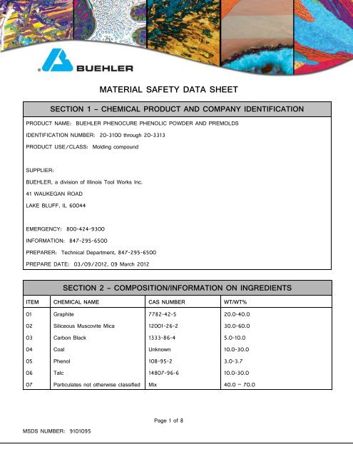 material safety data sheet - Buehler