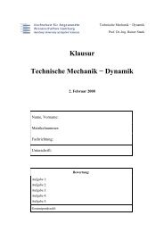 Klausur Technische Mechanik â Dynamik