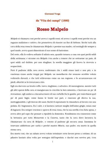 Rosso Malpelo Analisi Del Testo