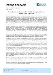 Press Release - Pioneer Investments