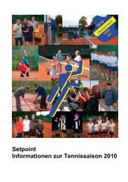 Setpoint Informationen zur Tennissaison 2010 - Spvg. Niedermark