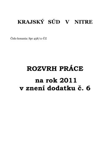 Rozvrh práce - Ministerstvo spravodlivosti SR