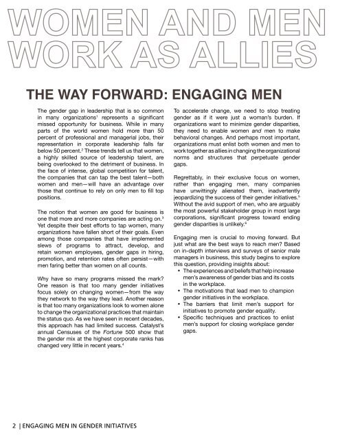 ENgAgiNg MEN iN gENdEr iNiTiATivEs - Catalyst