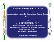 Nigeria Space Programme - CII National Committee on Defence