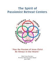 Spirit Document.pdf - The Passionists of Holy Cross Province