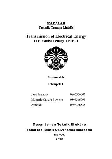 MAKALAH Teknik Tenaga Listrik Transmission of Electrical Energy