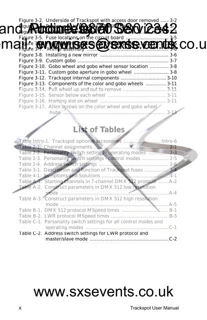 Lighting - Trackspot Manual - SXS Events