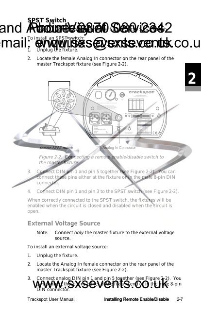 Lighting - Trackspot Manual - SXS Events