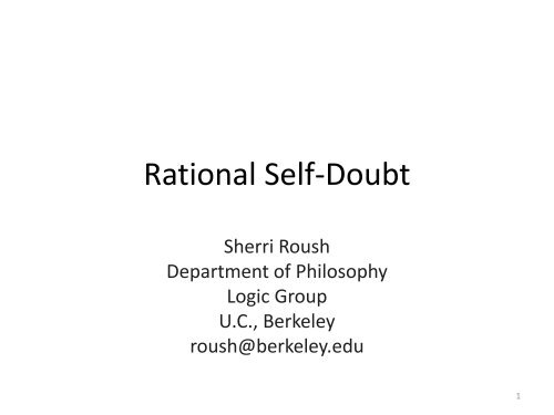 Rational Self-Doubt - Philosophy