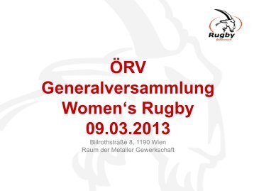 ÃRV GV WRA PrÃ¤sentation 19.02.2013.pdf - Women's Rugby, Austria