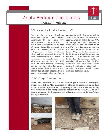 Anata Bedouin Community - Jlac