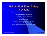 Field-to-Fork Food Safety In Ontario