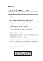 MATHEMATICAL TRIPOS Part II PAPER 3 Before you begin read ...