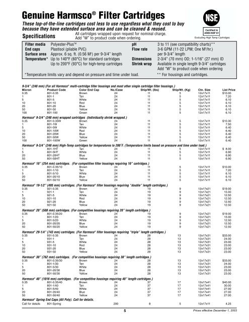 Harmsc03HIF PRICE LIST B/W - Harmsco