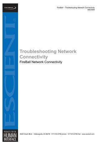 Troubleshooting Network Connectivity - Escient