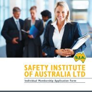 SAFETY INSTITUTE OF AUSTRALIA LTD