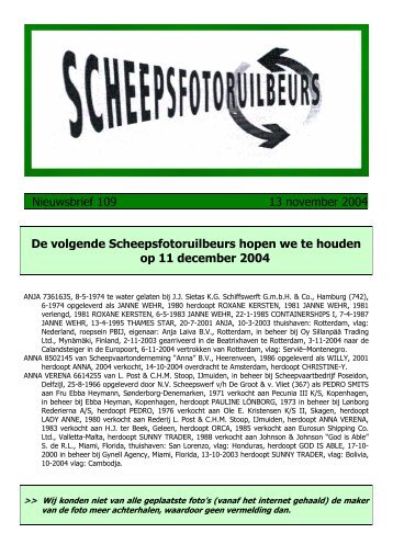 De volgende Scheepsfotoruilbeurs hopen we te houden op 11 ...