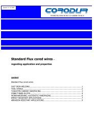 Standard Flux cored wires Ã¢Â€Â“ - Corodur VerschleiÃƒÂŸschutz Thale