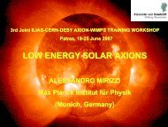 Low energy solar axion flux - 3rd Joint ILIASâCERNâDESY Axion ...