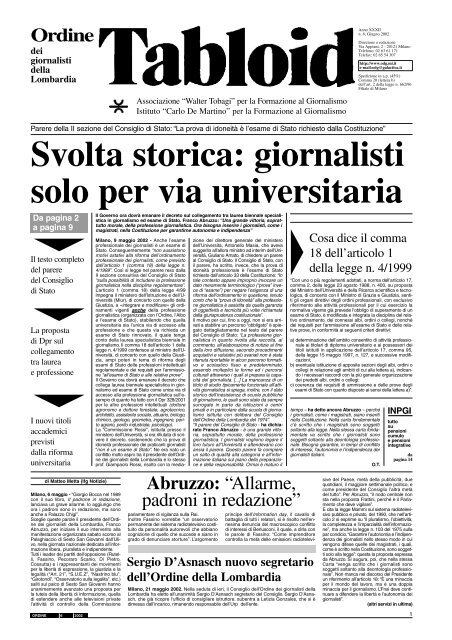 28 Ordine Giugno 2002 - Ordine dei Giornalisti