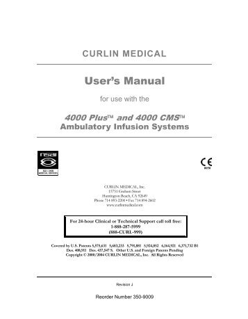 Curlin 4000 User Manual - Med-E-Quip Locators