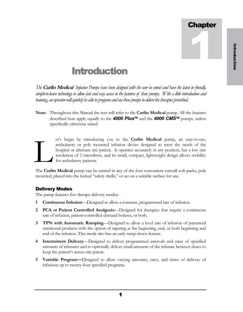 Curlin 4000 User Manual - Med-E-Quip Locators