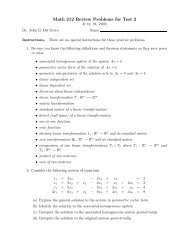 Math 212 Review Problems for Test 2