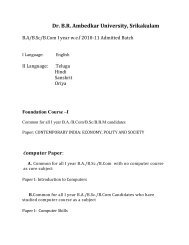 UG I Year Papers - Dr.BR Ambedkar University