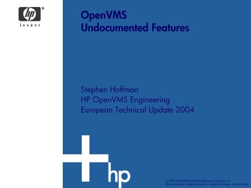 OpenVMS Undocumented Features