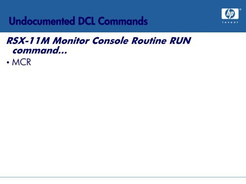 OpenVMS Undocumented Features